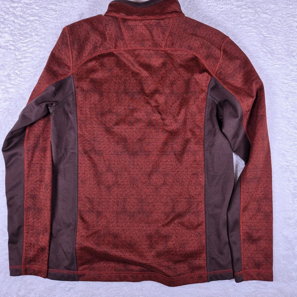 NEW The North Face 1/4 Zip Pullover Mens S/P Red Brown Geometric L/S NF0A37JV
